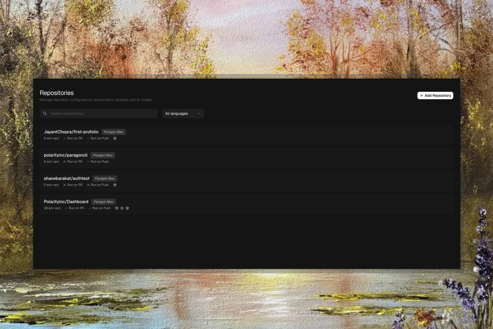 Repository settings
